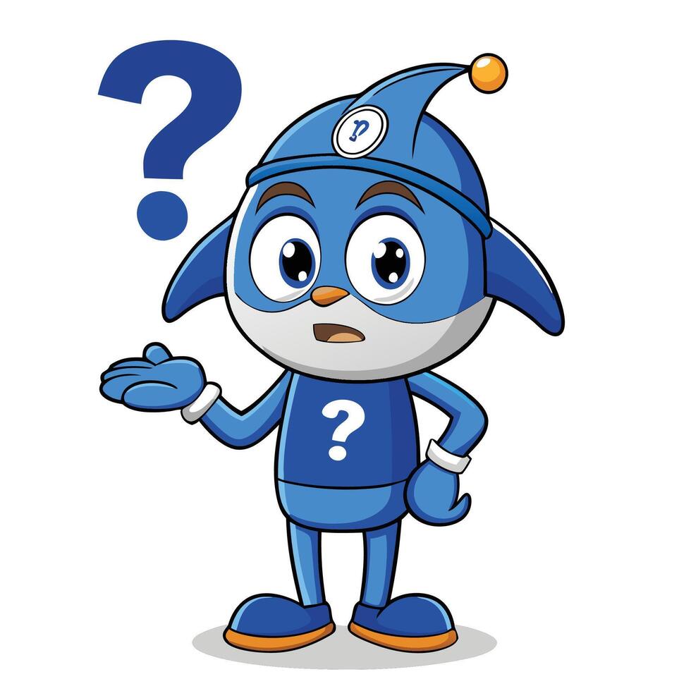 Questioning Character in Blue Costume vector