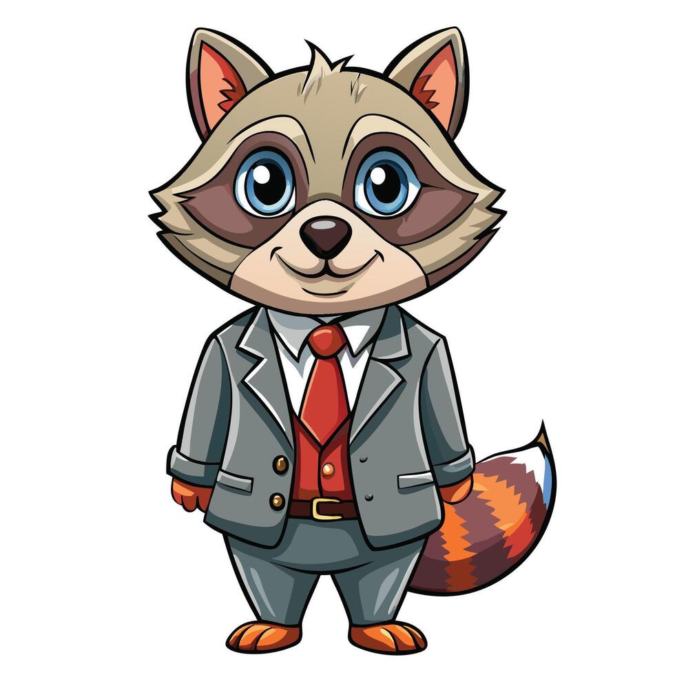 Raccoon wearing a suit vector