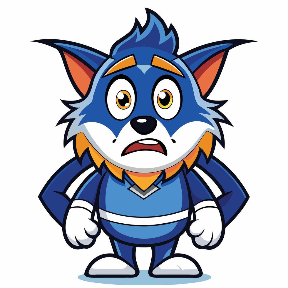 Surprised Cartoon Cat Character vector