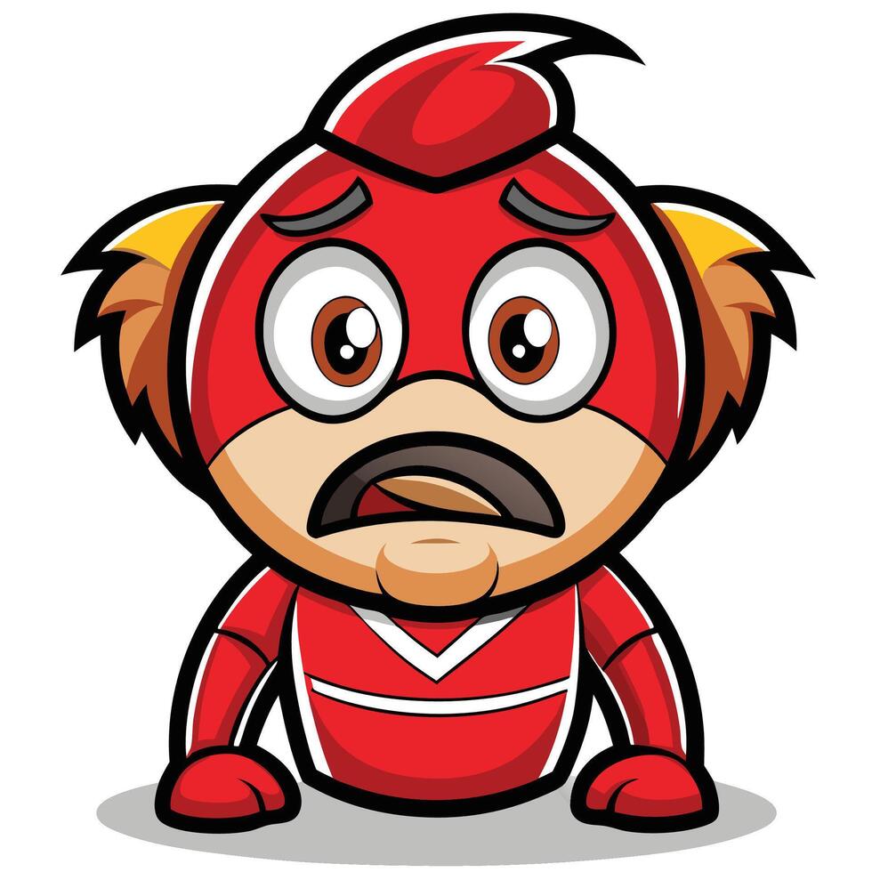 Surprised cartoon superhero animal vector