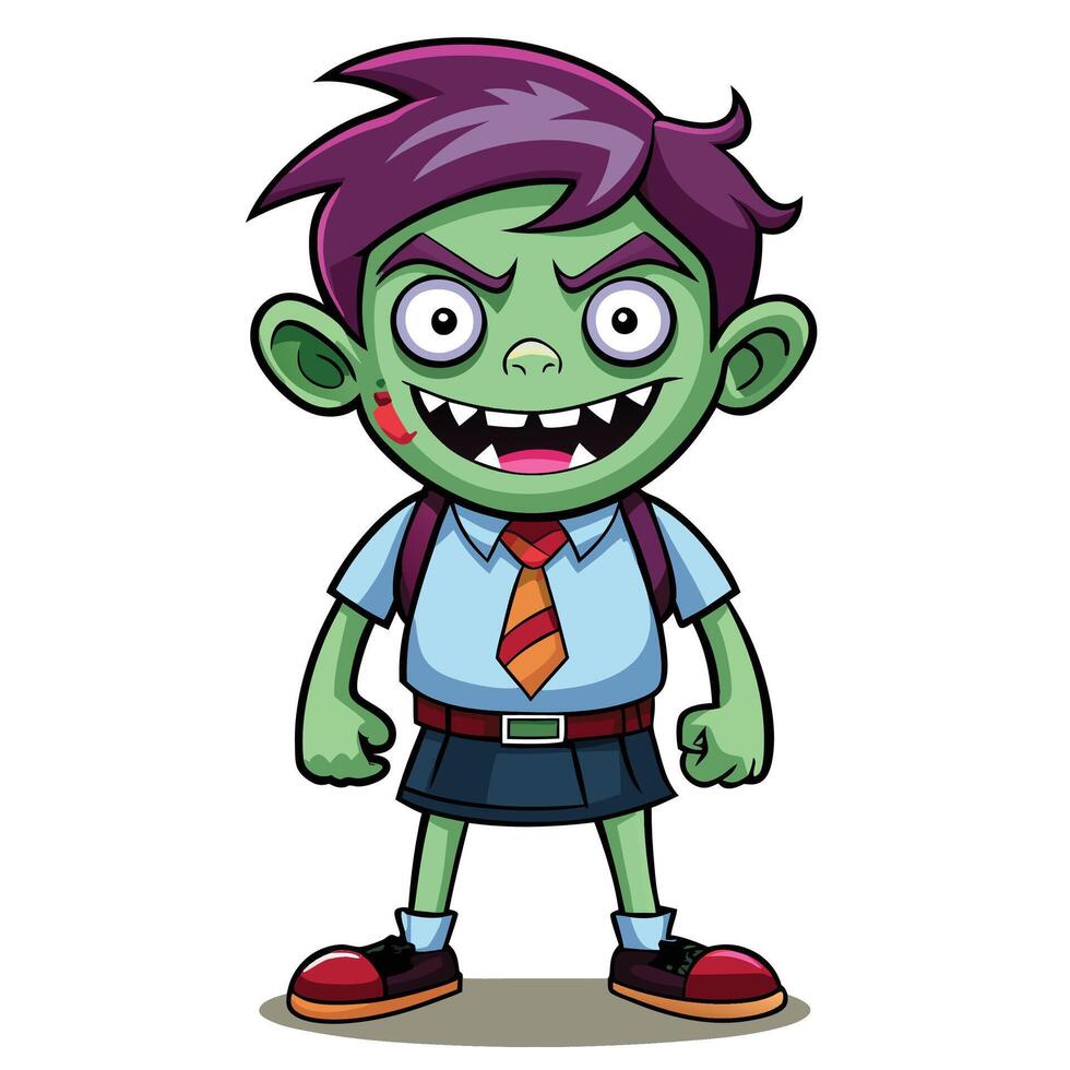 Zombie student character vector