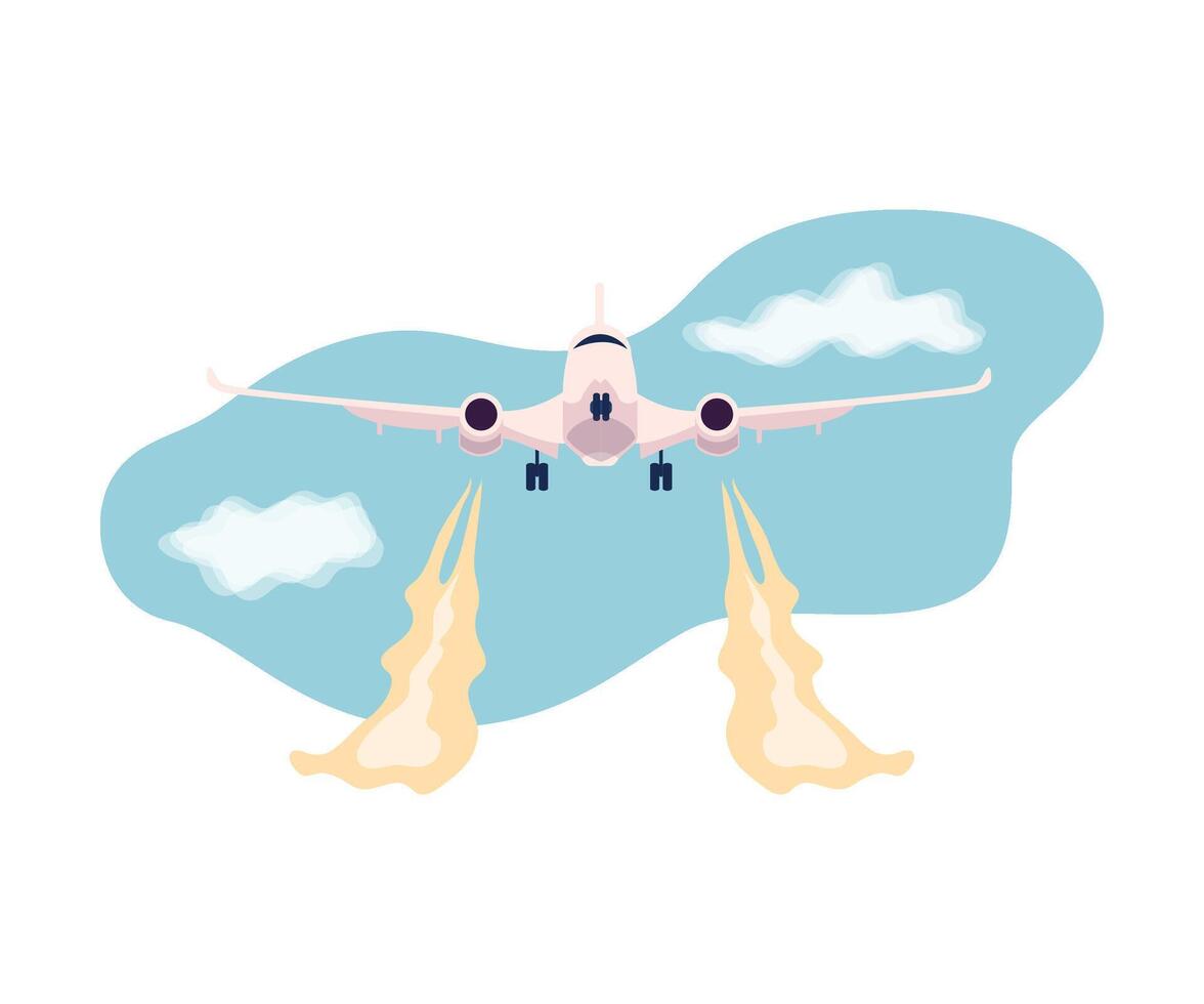 Environmental Pollution and Its Source Illustration. Air Pollution Because of Transport Fuel Emission vector
