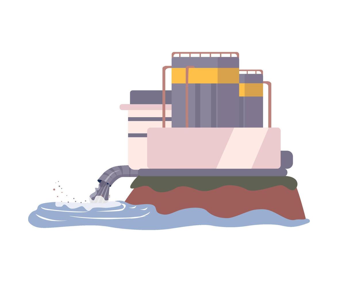 Environmental Pollution Problem and Ecology Harm from Modern Industry Illustration vector