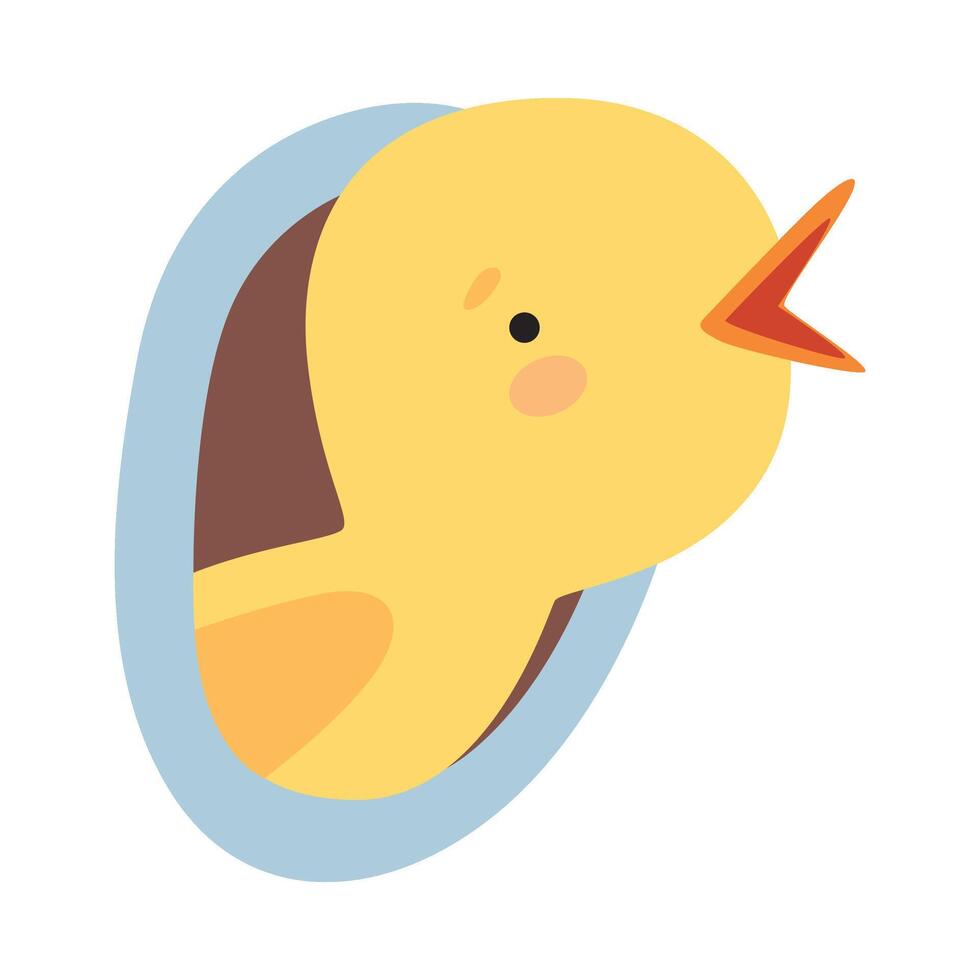 Bird Looked Out From Tree Hollow Illustration vector