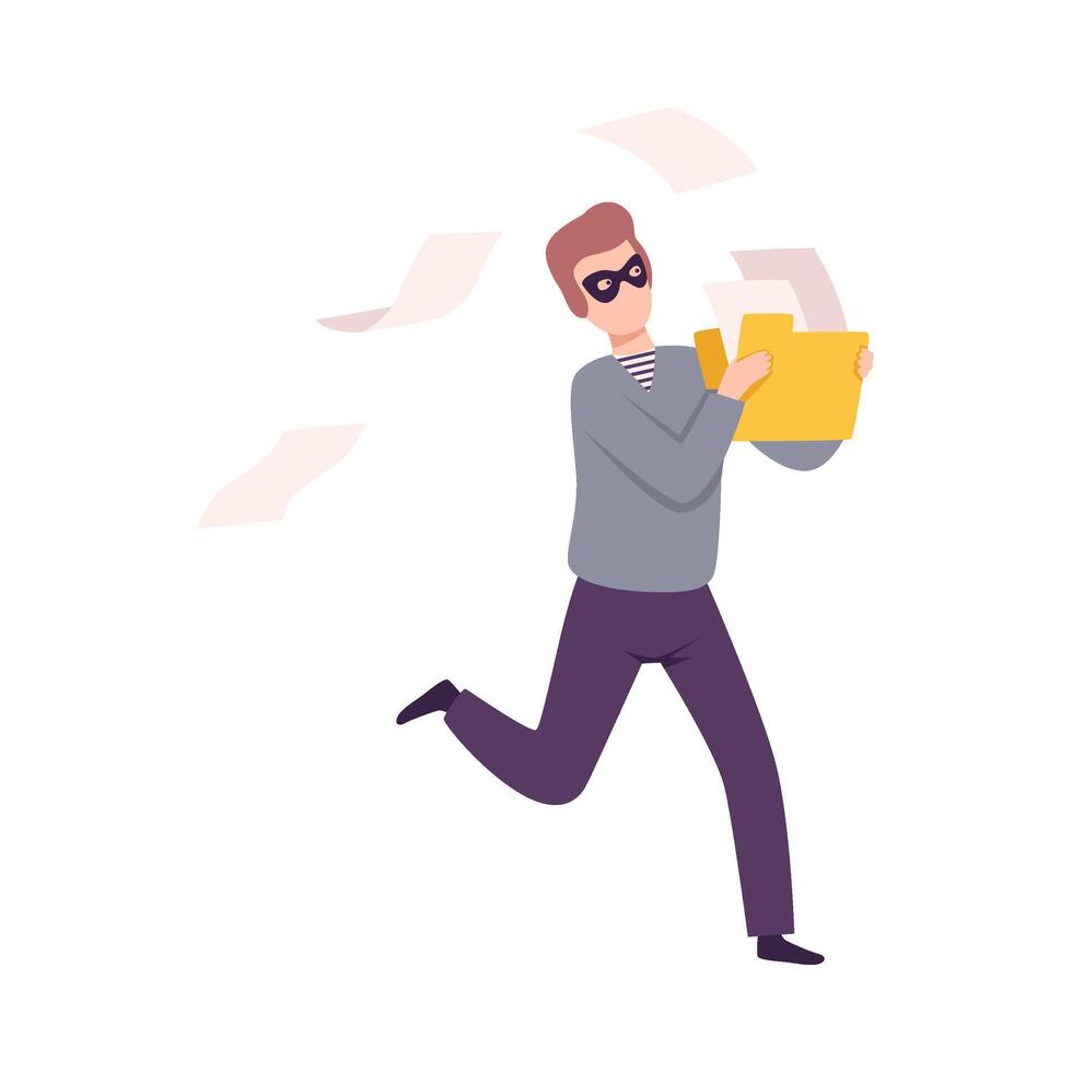 Hacker Stealing Email, Cyber Internet Security, Computer Attack Illustration vector