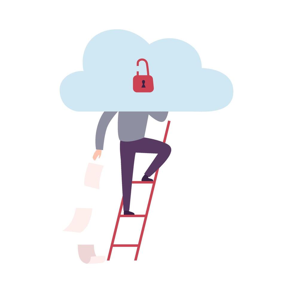 Hacker Stealing Data from the Cloud Database, Cyber Crime, Hacking and Phishing Illustration vector