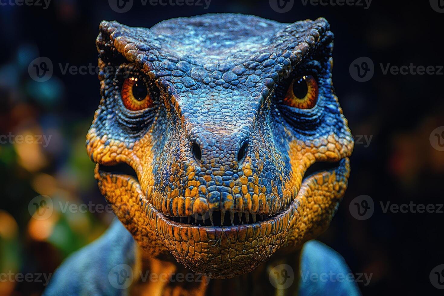 A Close Up Of A Velociraptor Dinosaur Model photo