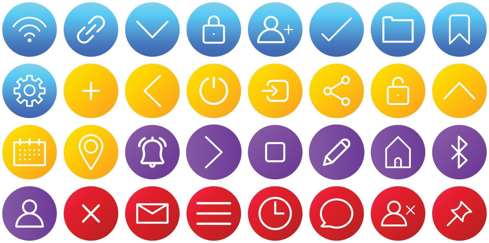 UI Gradient Circle icon set. vector