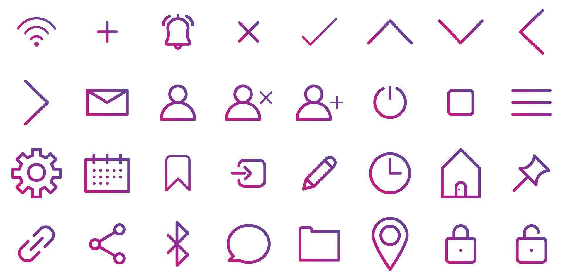UI Gradient icon set. vector