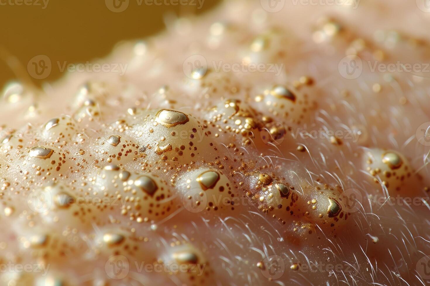 Close-up of a Skin Surface with Golden Specks and Hairs photo