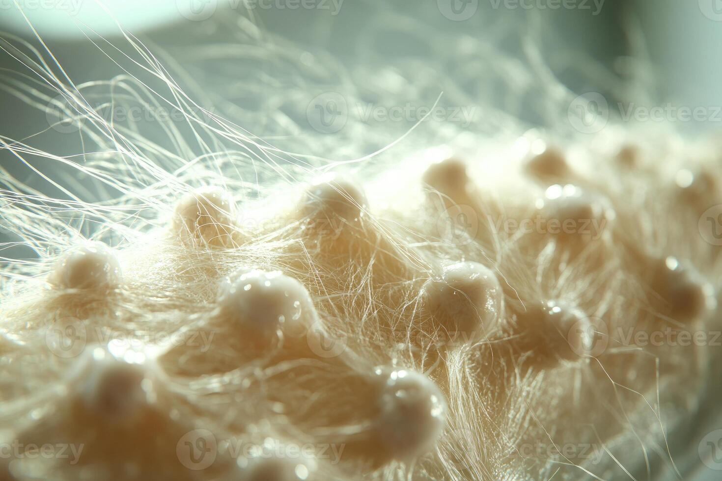 Close-up of a White, Fuzzy, Orb-Covered Surface photo