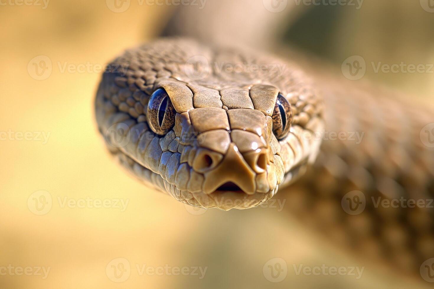 Close-up of a Snake's Head with Focused Eyes photo
