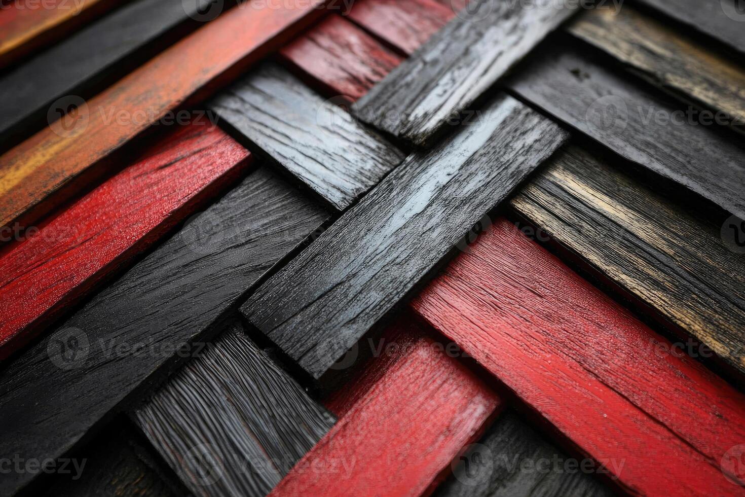 Close-up of Interlocking Wooden Panels with Varying Colors photo