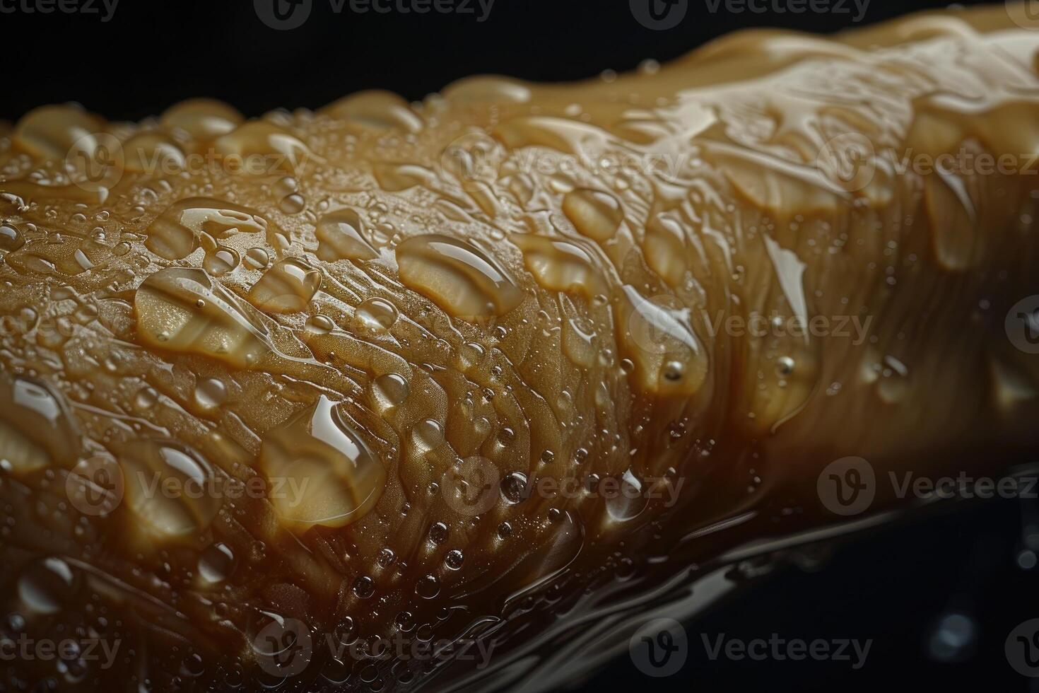 Close-up of Water Droplets on a Smooth, Textured Surface photo