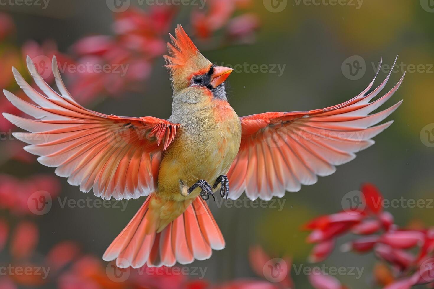 A beautiful bird displays its wings in mid flight gracefully photo