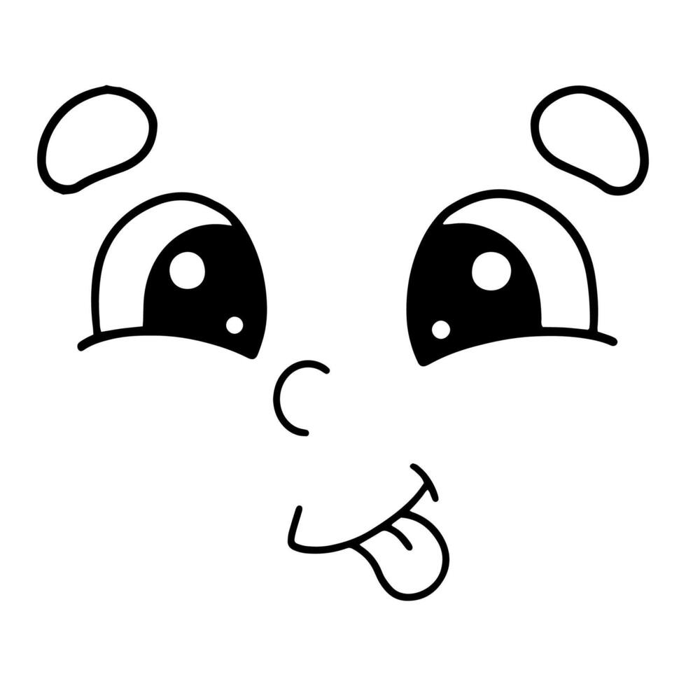 Happy cartoon face with big eyes and playful expression, perfect for kids' designs or art projects vector