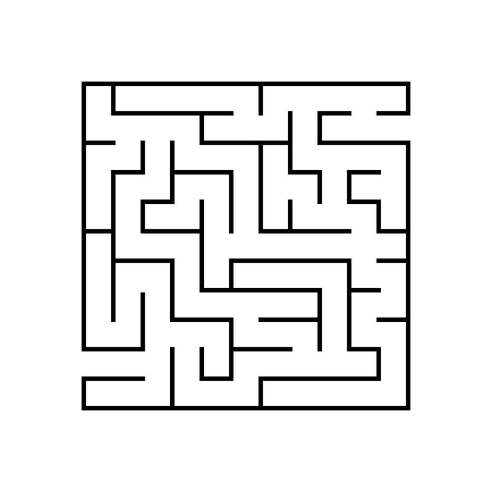 A maze with a black and white outline vector