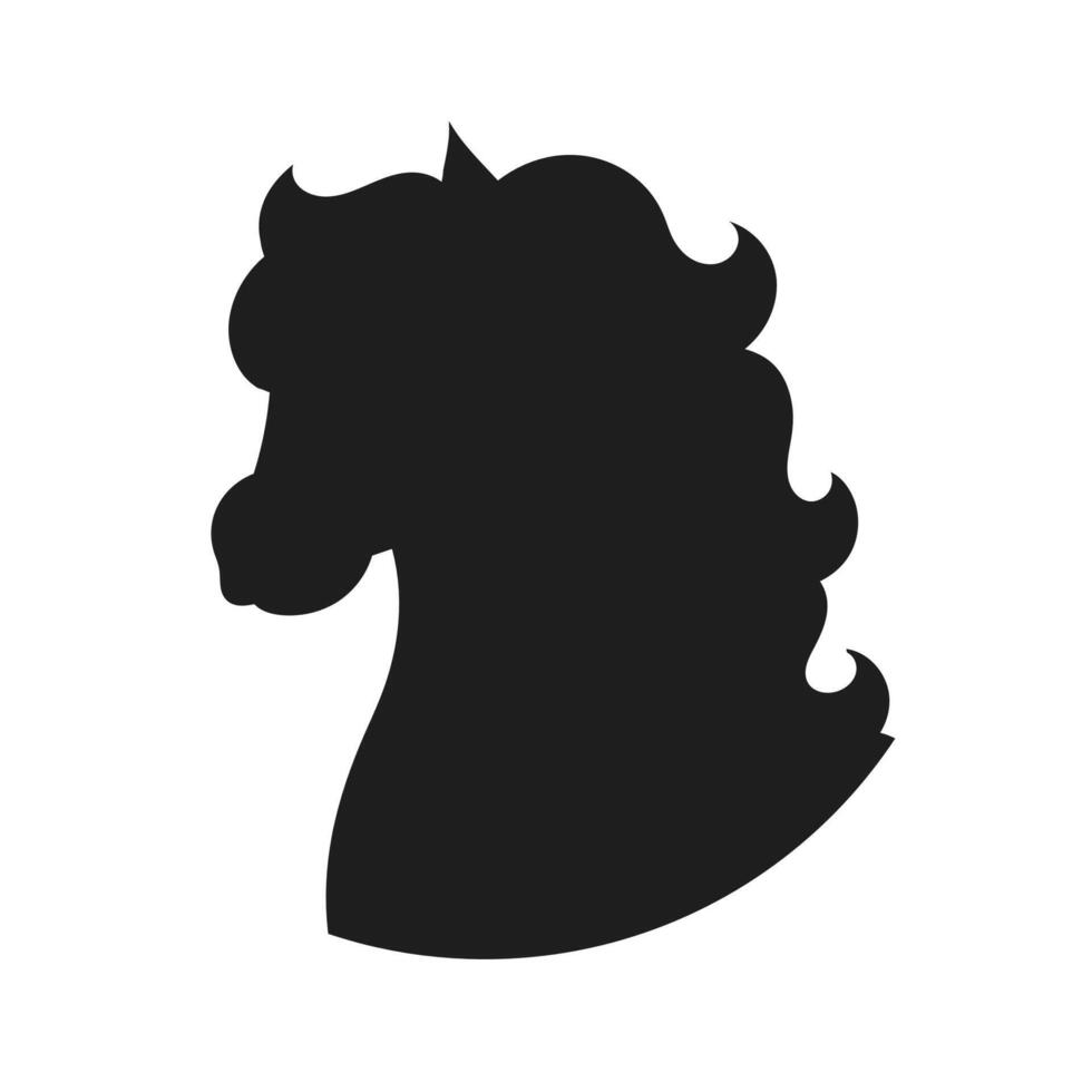 Black silhouette. Horse animal. illustration isolated on white background. Design element. Template for your design, books, stickers, posters, cards, child clothes. vector
