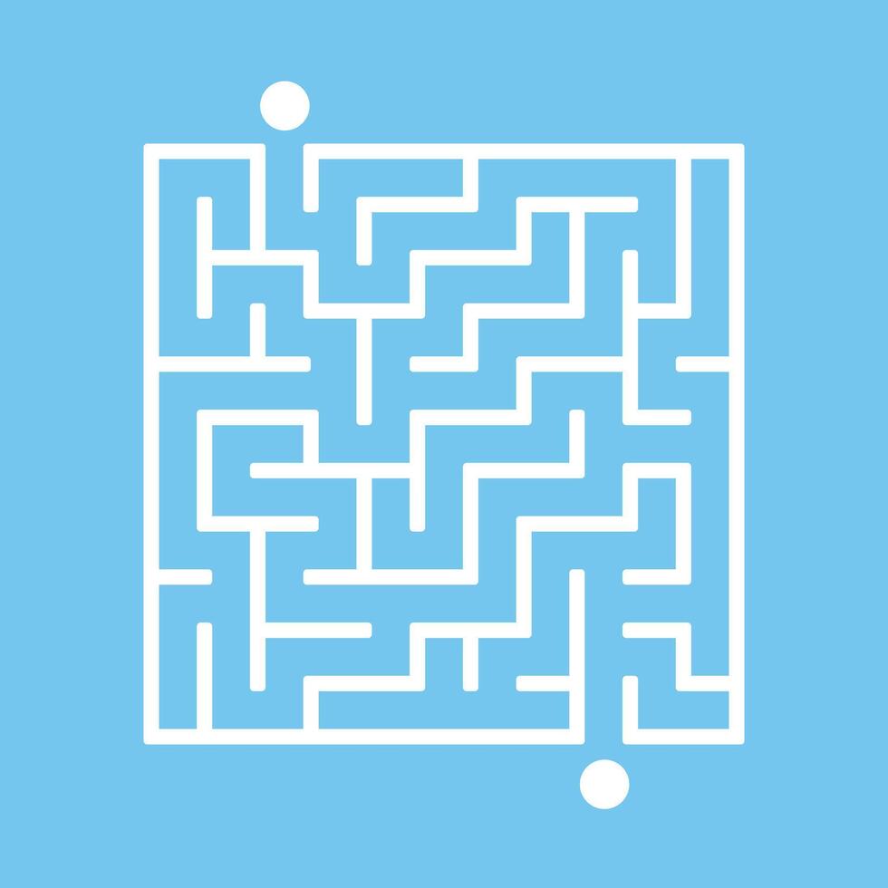 A maze with a white square on a blue background vector