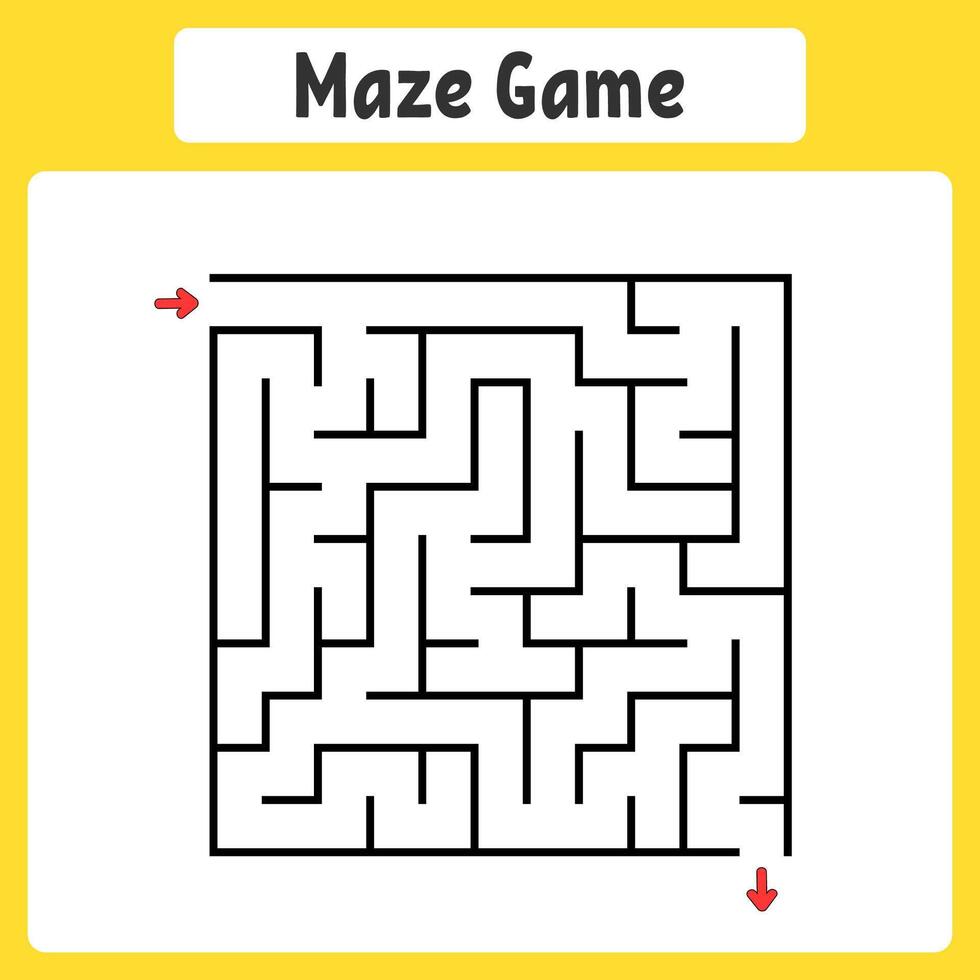 Maze game with a red arrow pointing to the right vector