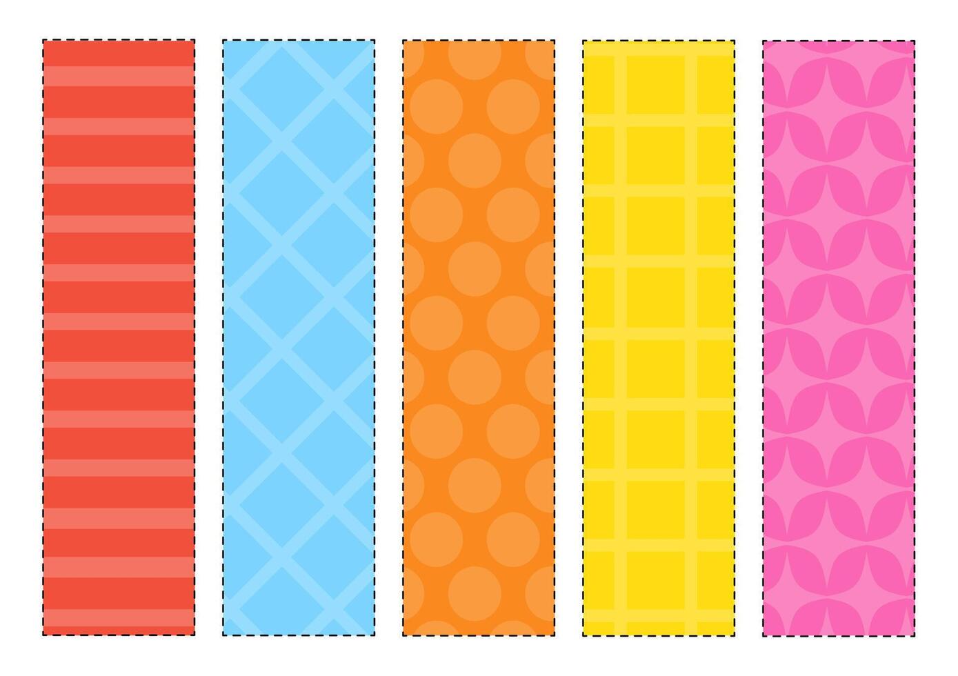 Set of paper bookmarks for books. For kids. Isolated on white background. illustration. vector