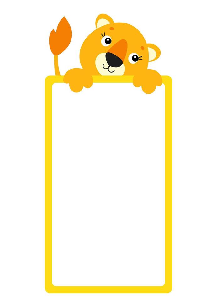 A cartoon lion holding a blank board vector