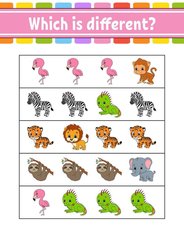 The zoo animals are different from each other vector