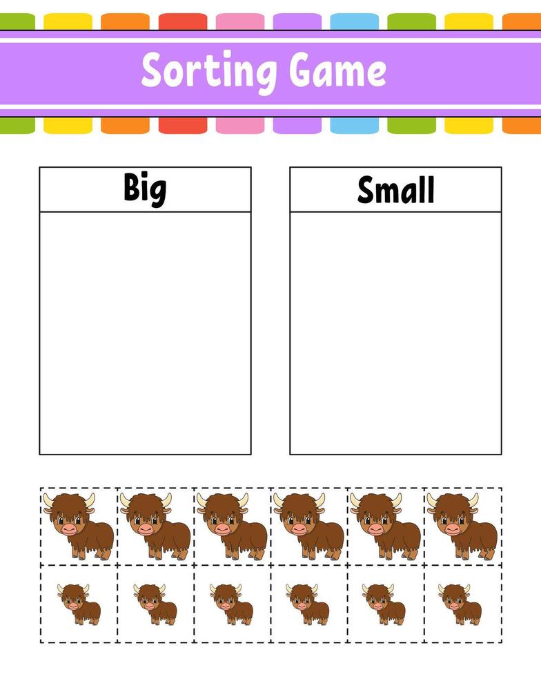 Sorting game with cow and sheep vector