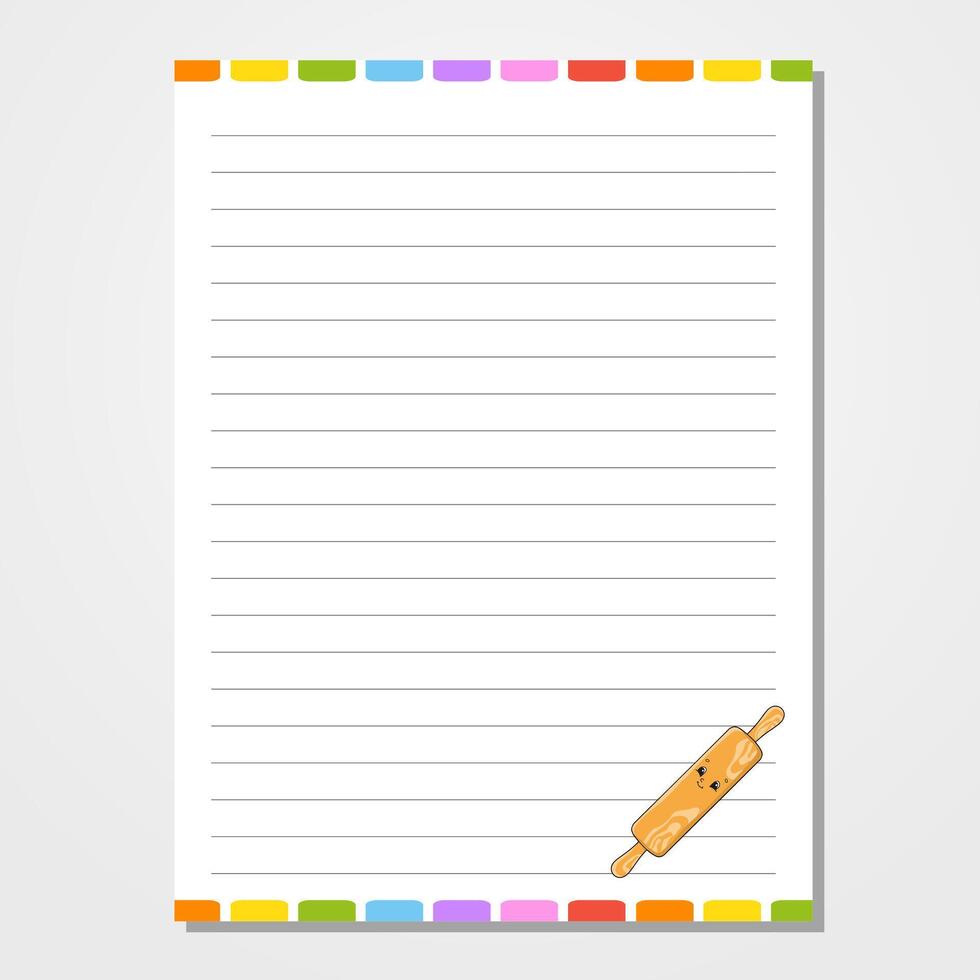 Note paper with a pencil and a roll of paper vector