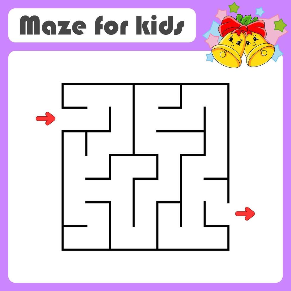 Maze for kids with christmas bells vector
