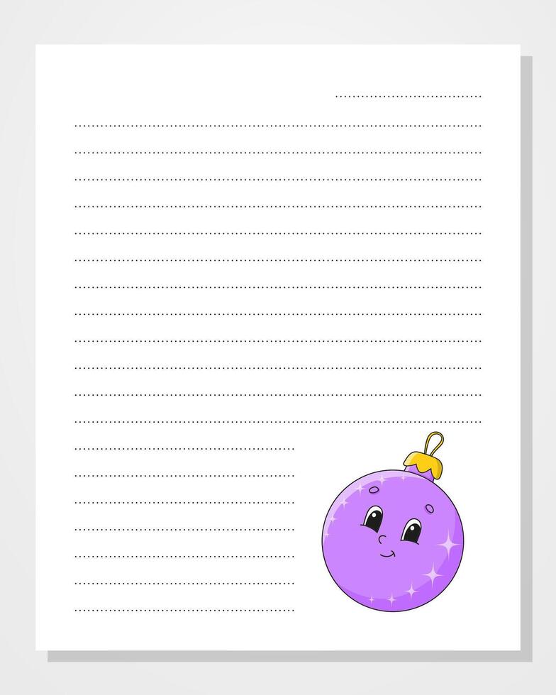 A purple christmas ball with a note pad on it vector
