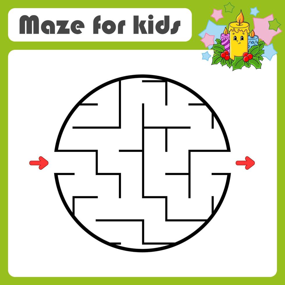 Maze for kids with a circle and arrow vector