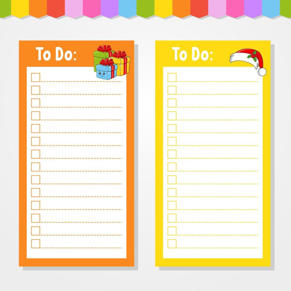 To do list template with santa hat vector