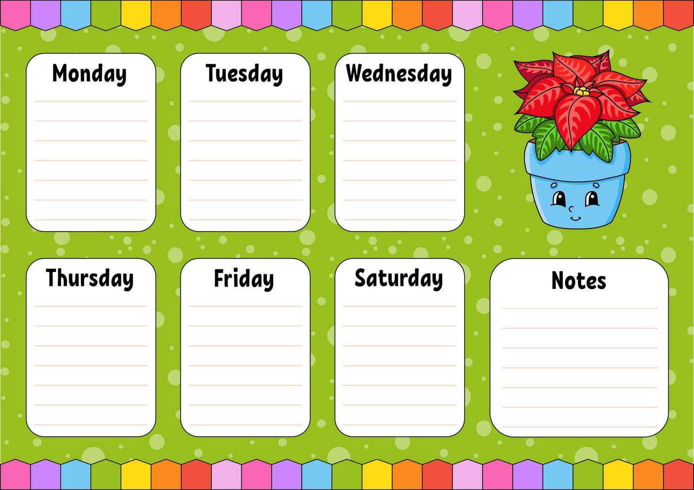 A colorful calendar with poinsettia and a green background vector