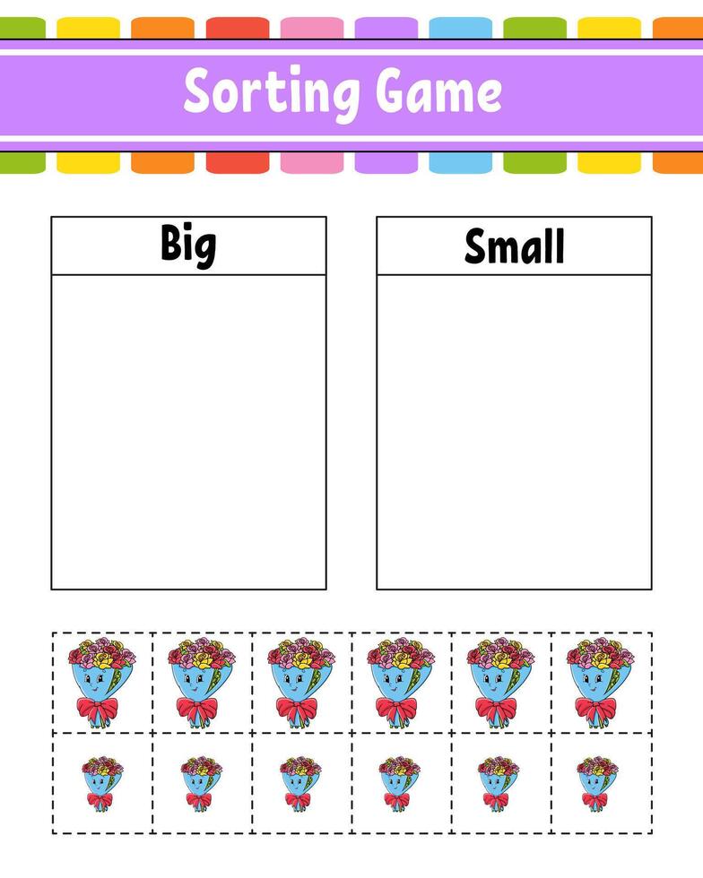Sorting game with balloons and small and big vector
