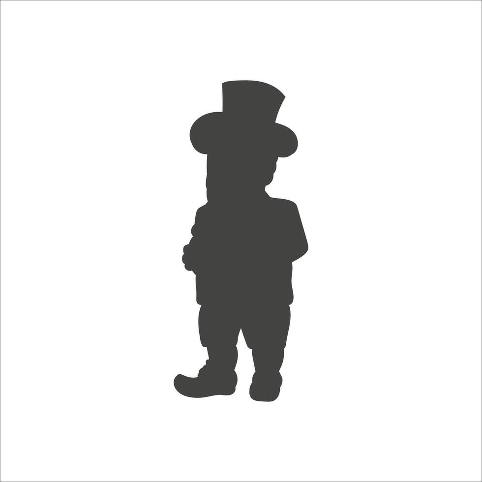 A silhouette of a man in a top hat vector