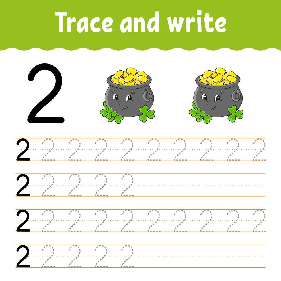 Trace and write 2 for st patricks day vector
