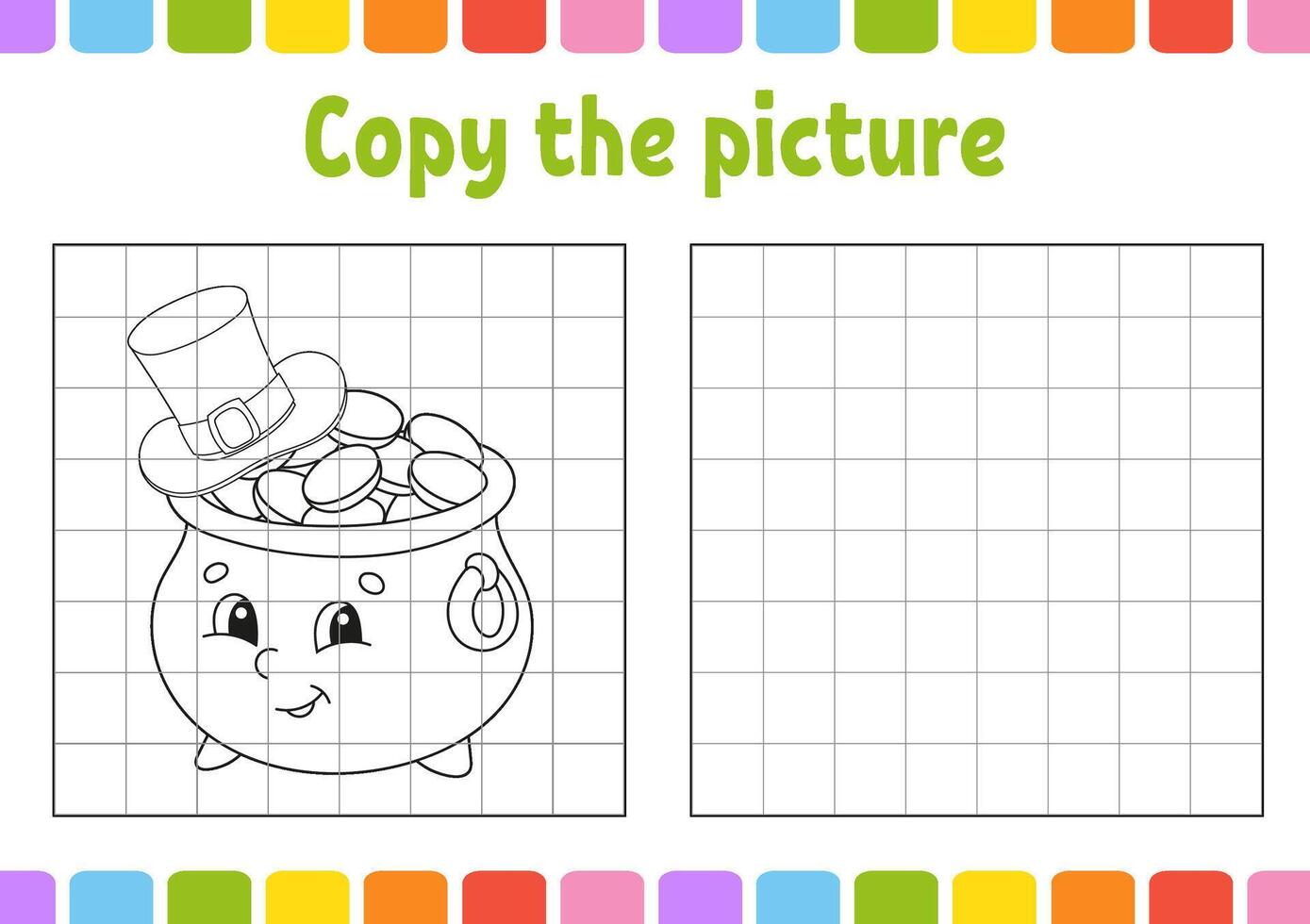 Copy the picture of a pot of gold coins vector