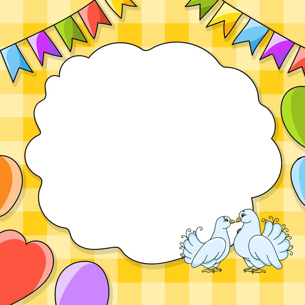 A cartoon background with balloons and a white cloud vector