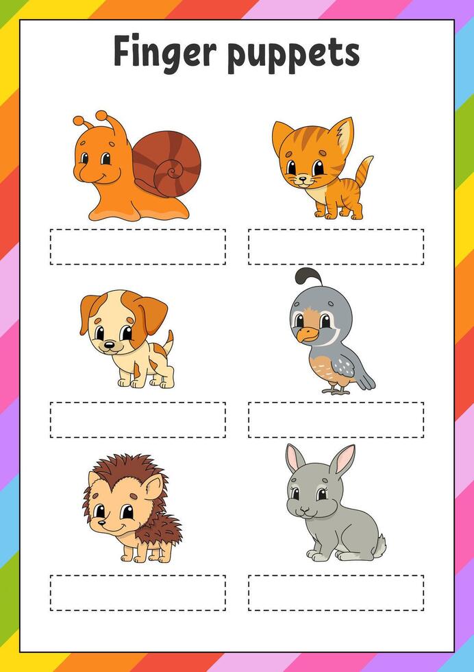 Finger puppets for preschoolers vector