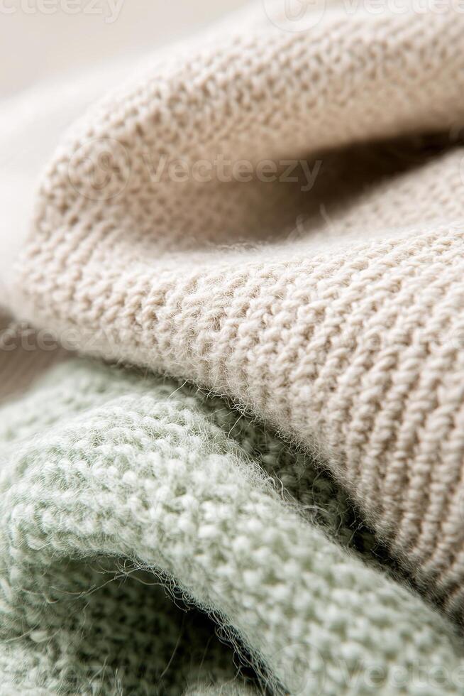 Delicate soft green and cream-toned woven fabric provides an organic, inviting feel for branding in eco-friendly and artisanal contexts, creating a warm, natural atmosphere photo