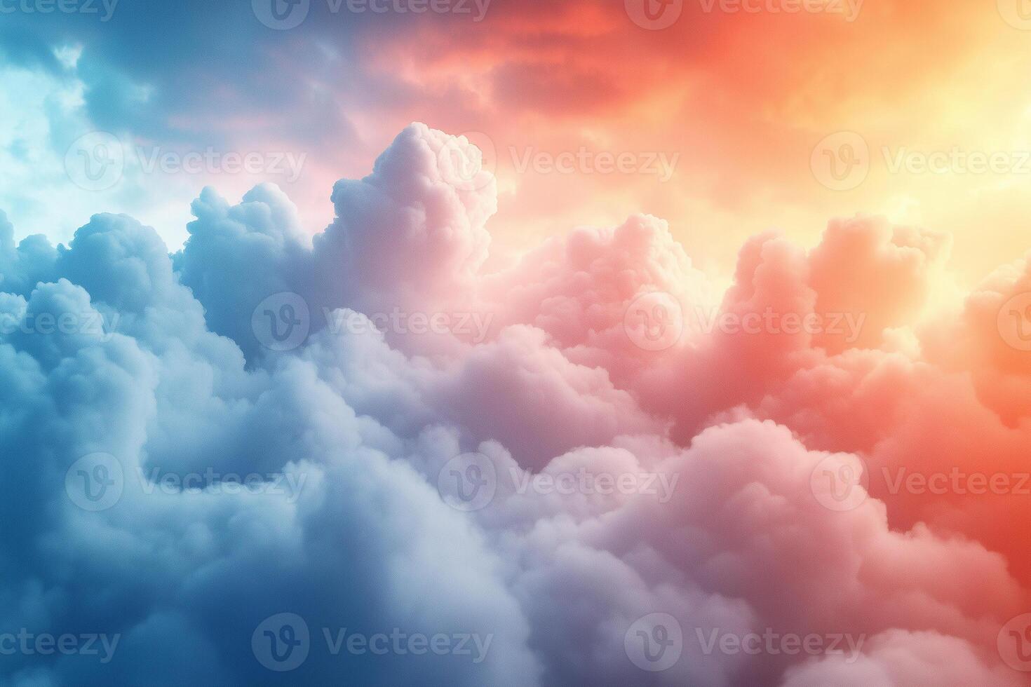 Stunning sunset illuminating cumulus clouds, creating a colorful and dreamy atmosphere perfect for world sleep day photo