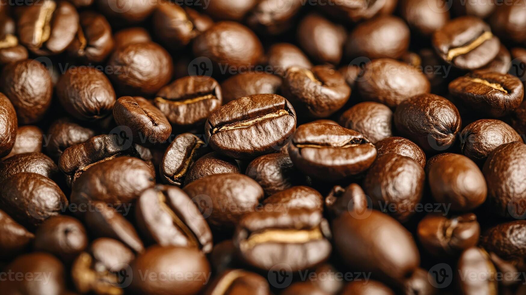 Sustainable food systems concept. Roasted coffee beans, showcasing their rich brown color and shiny surfaces, perfect for coffee enthusiasts and culinary uses. photo