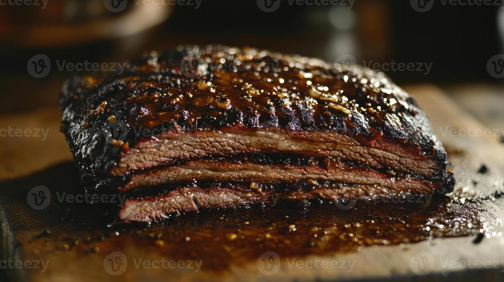 A juicy and savory brisket with a caramelized crust. photo