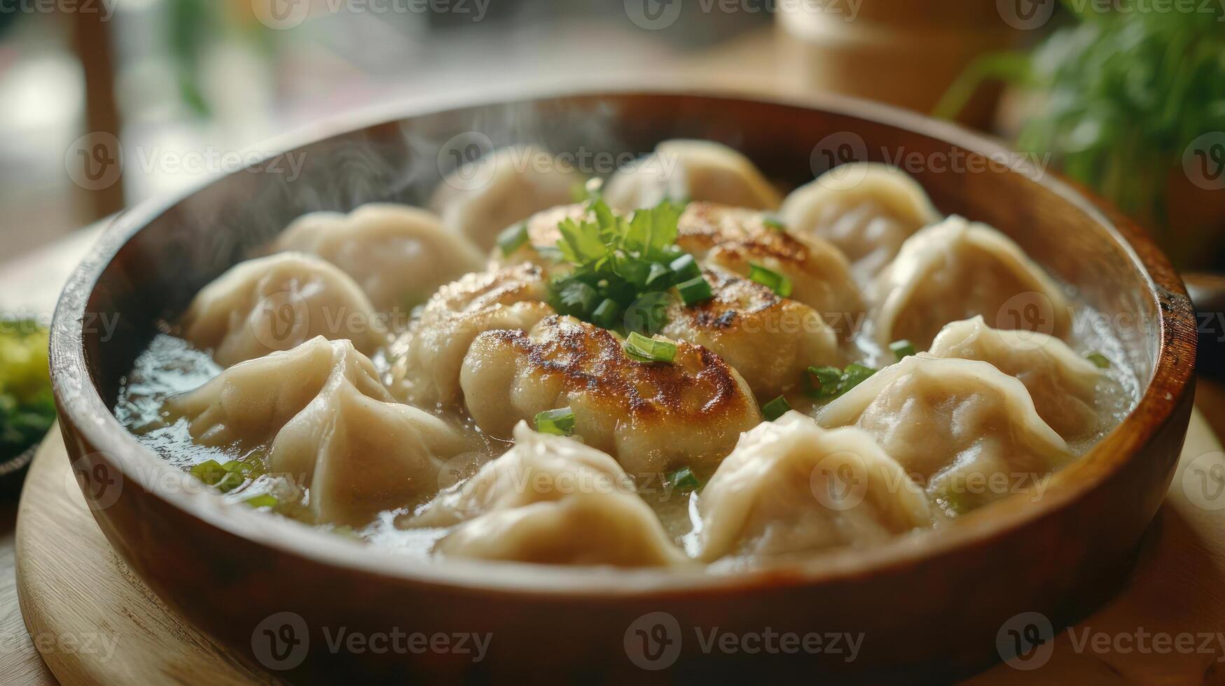 Delicious-looking Bowl of Dumplings photo