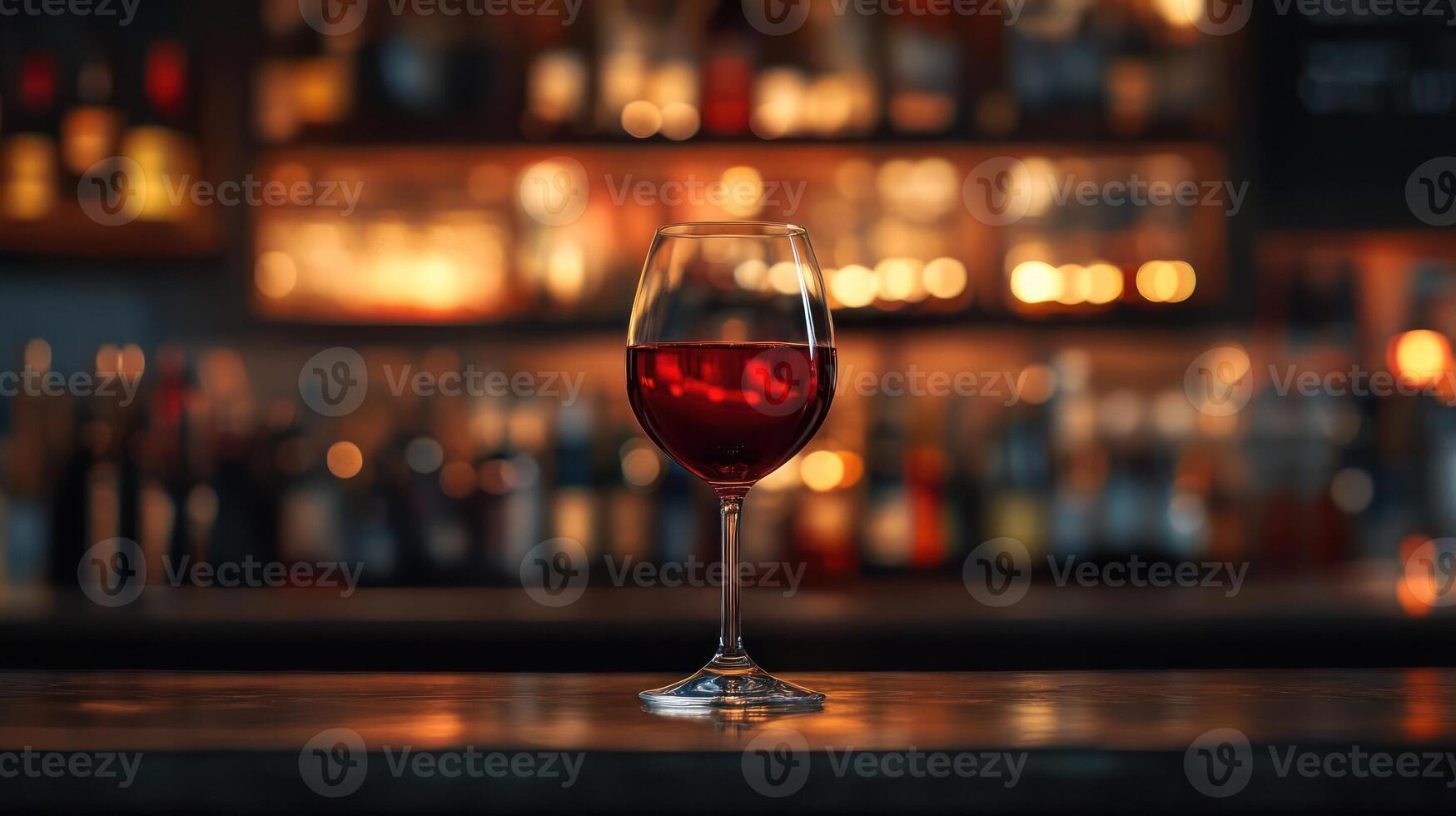 Red Wine in a Stemmed Wine Glass photo
