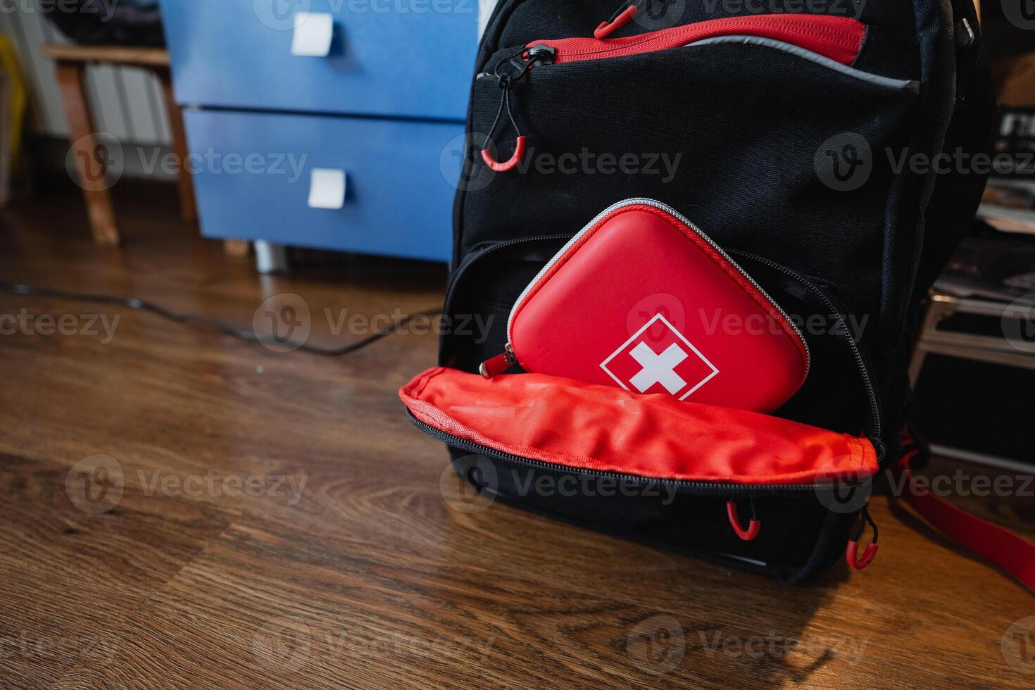 A Compact First Aid Kit that is Ready for Emergencies Conveniently Sized for Easy Storage in a Backpack, Perfect for Camping and Hiking Adventures, Ensuring Healthcare Safety photo