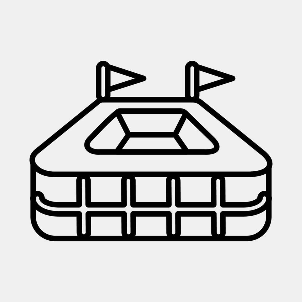 Icon stadium. Football and soccer elements. Icon in line style. vector