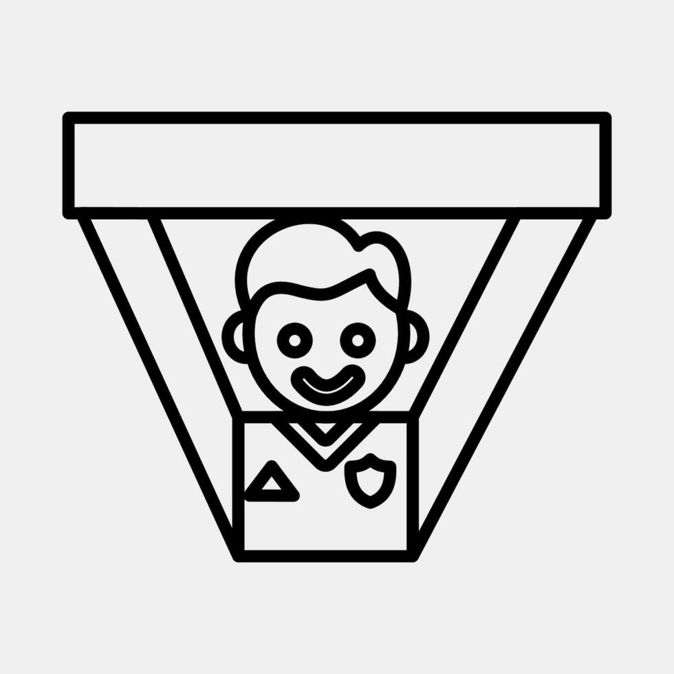 Icon supporter. Football and soccer elements. Icon in line style. vector
