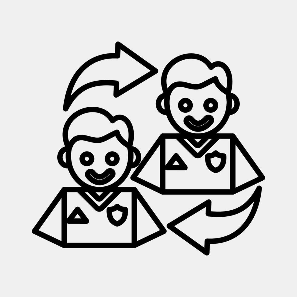 Icon subtitution. Football and soccer elements. Icon in line style. vector